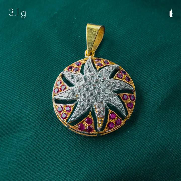 Two-Tone Contemporary Locket with Ruby design 3 by TAHERI