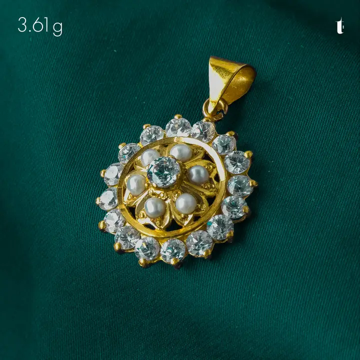 Yellow Gold Contemporary Locket with Cubic Zirconia design 4 by TAHERI