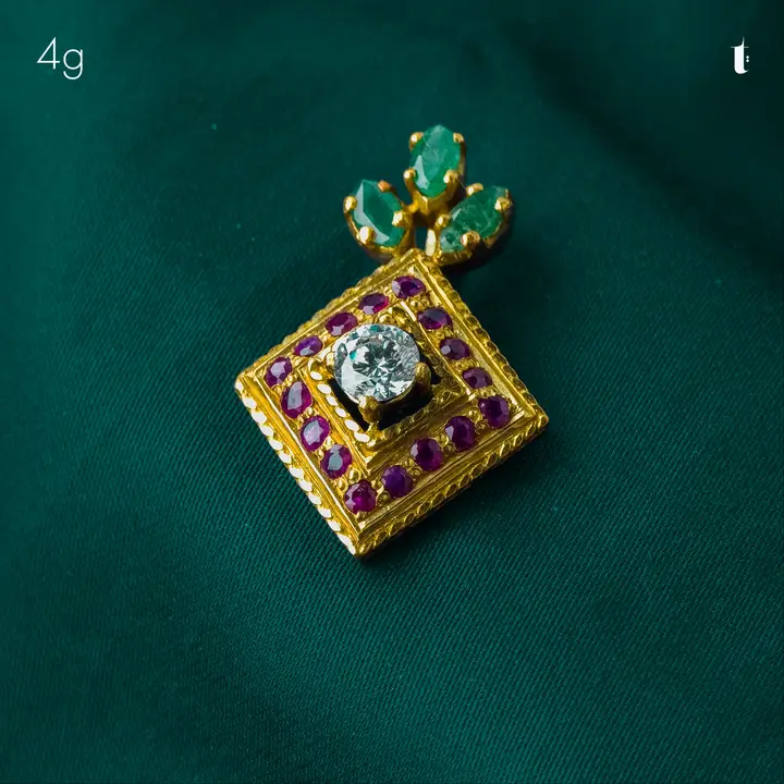 Yellow Gold Contemporary Locket with Cubic Zirconia design 5 by TAHERI