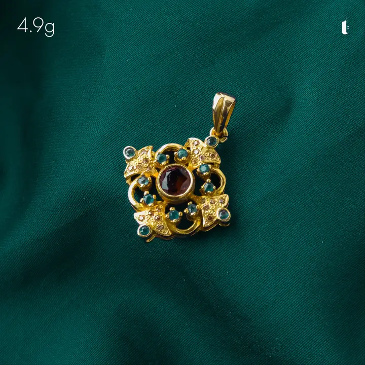 Yellow Gold Contemporary Locket with Ruby design 9 by TAHERI