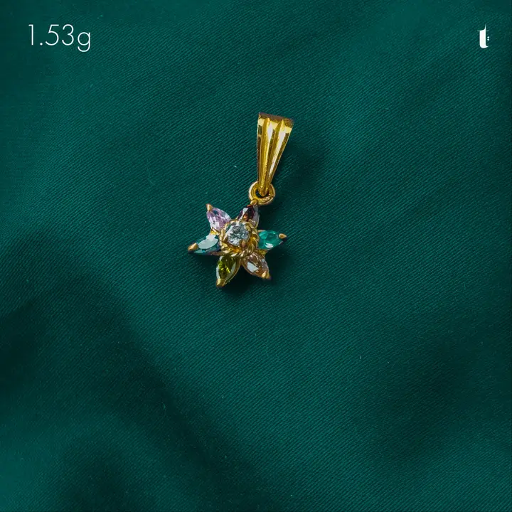 Yellow Gold Contemporary Locket with Colored Stones design 13 by TAHERI