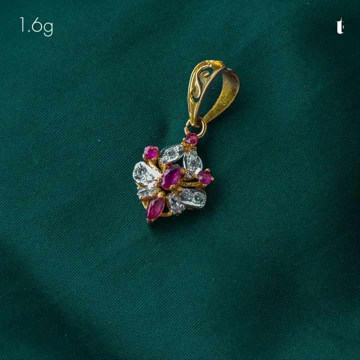 Two-Tone Contemporary Locket with Ruby design 14 by TAHERI