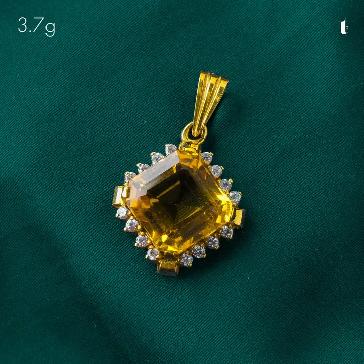 Yellow Gold Contemporary Locket with Colored Stones design 20 by TAHERI