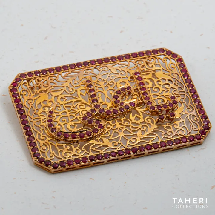 Yellow Gold Takhti with Ruby design 7 by TAHERI