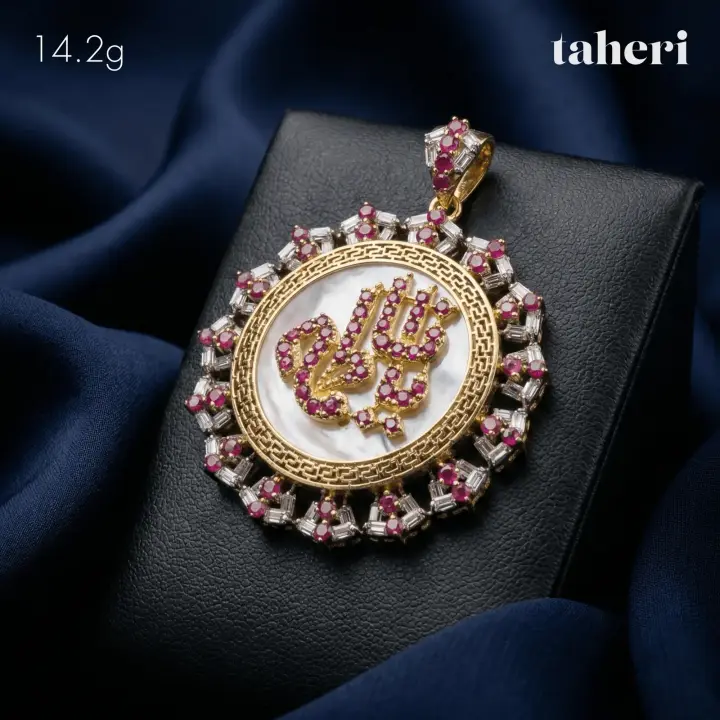 Yellow Gold Takhti with Ruby design 13 by TAHERI