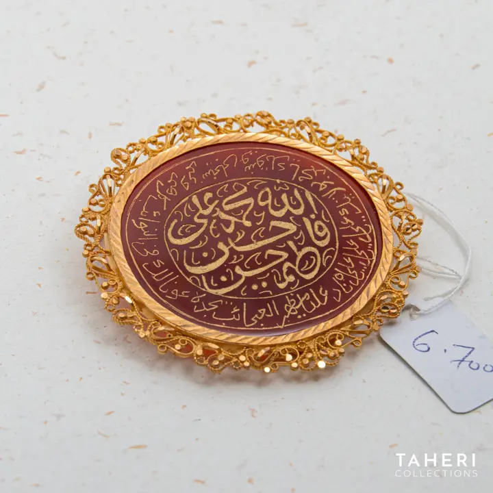 Yellow Gold Takhti with Colored Stones design 23 by TAHERI