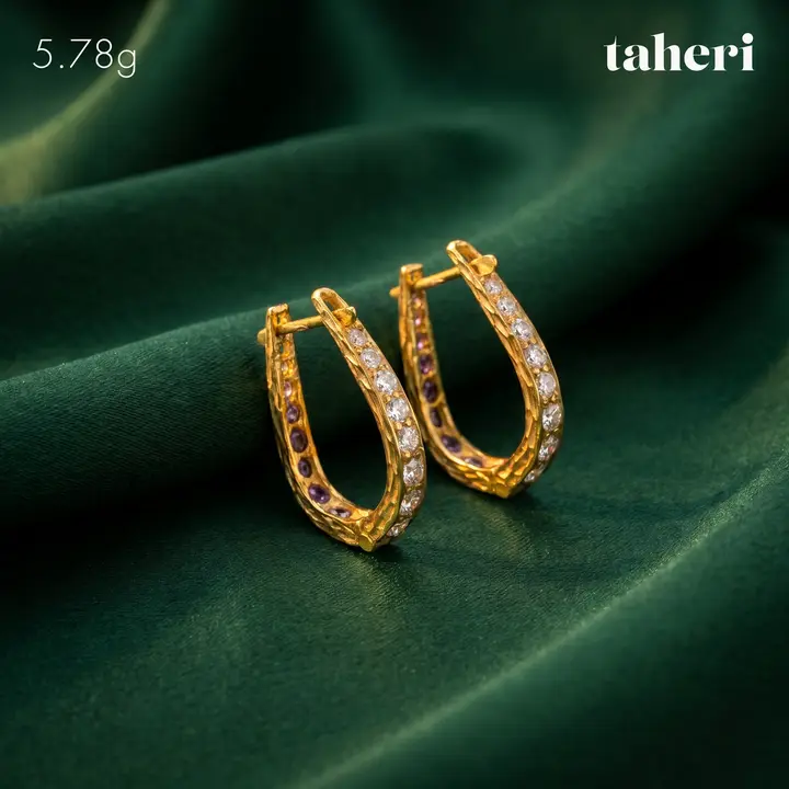 Yellow Gold Baali with Cubic Zirconia design 3 by TAHERI