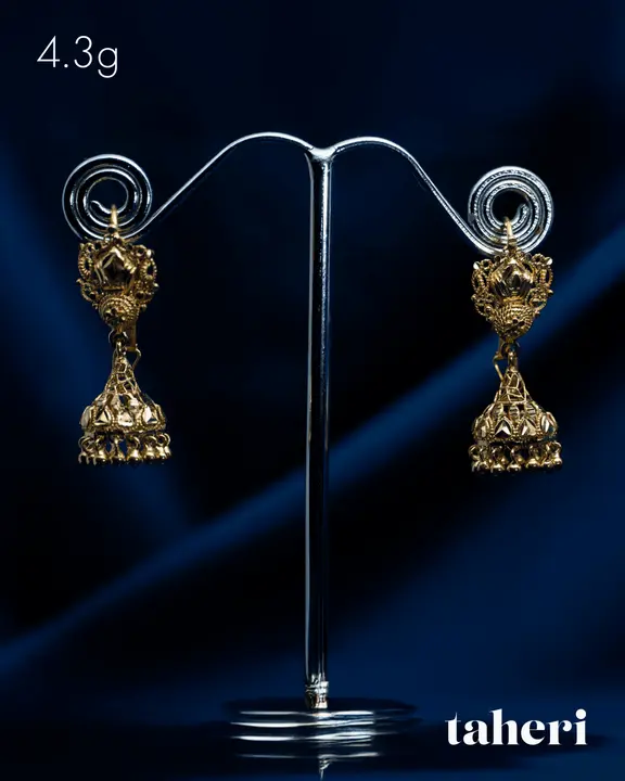 Yellow Gold Jhumki design 2 by TAHERI