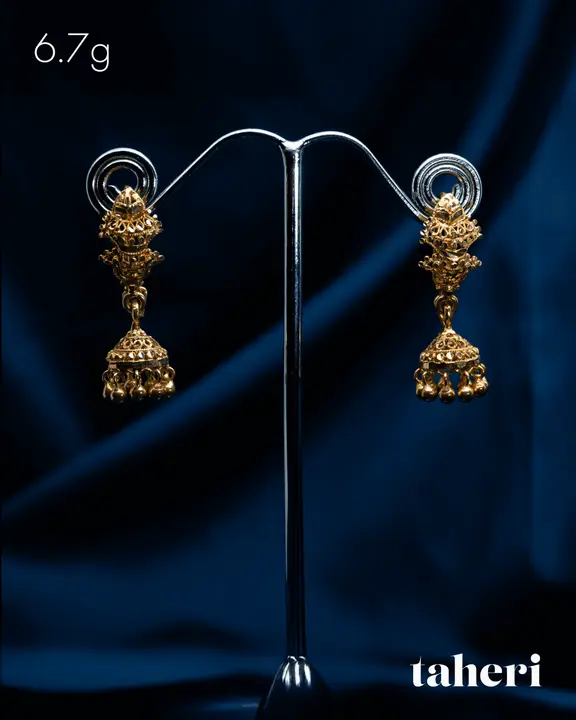 Yellow Gold Jhumki design 6 by TAHERI