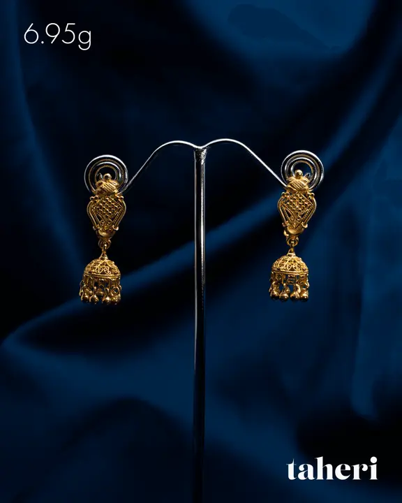 Yellow Gold Jhumki design 10 by TAHERI