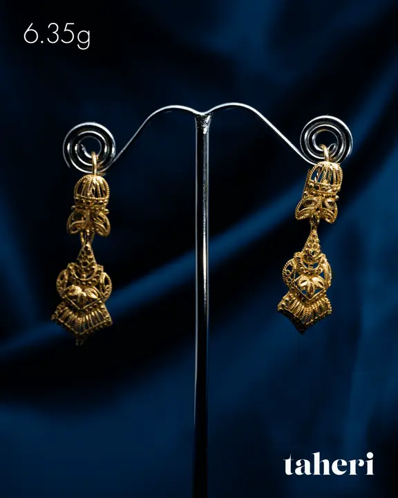 Yellow Gold Jhumki design 11 by TAHERI