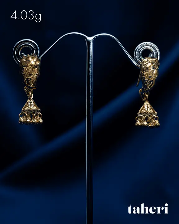 Yellow Gold Jhumki design 12 by TAHERI