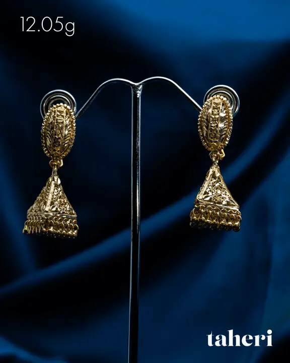 Yellow Gold Jhumki design 13 by TAHERI