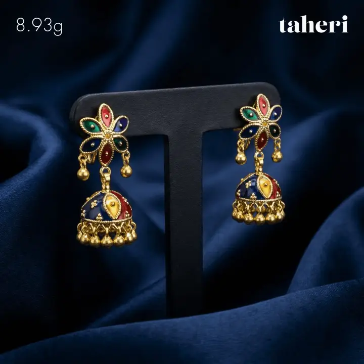 Yellow Gold Jhumki design 22 by TAHERI