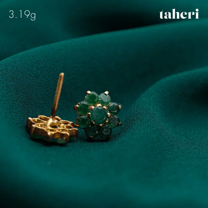 Yellow Gold Top with Emerald design 3 by TAHERI