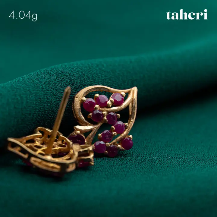 Yellow Gold Top with Ruby design 4 by TAHERI