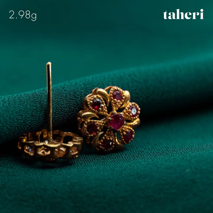 Yellow Gold Top with Ruby design 8 by TAHERI