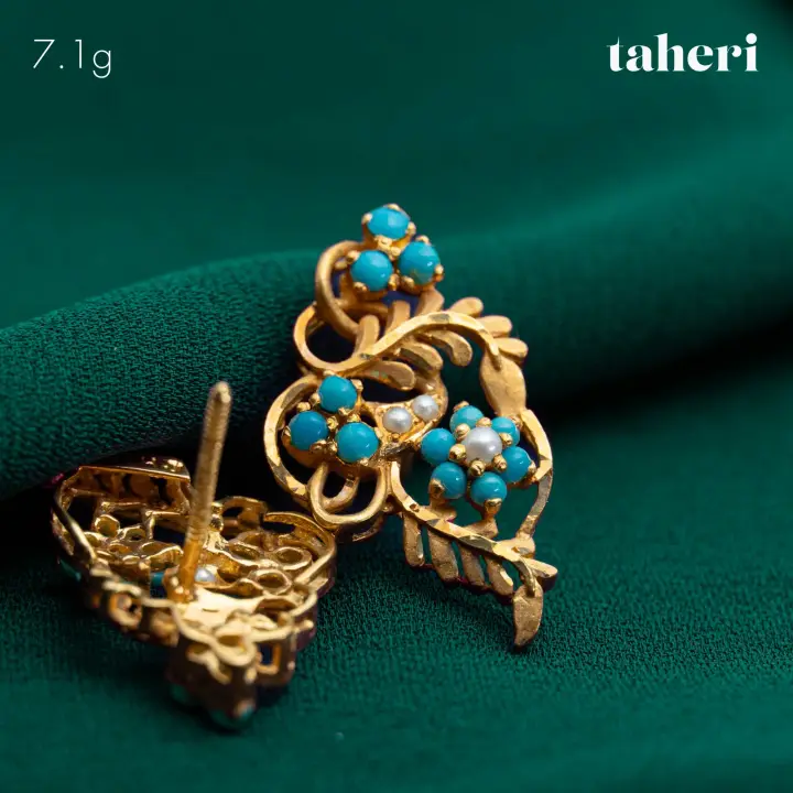 Yellow Gold Top with Colored Stones design 11 by TAHERI