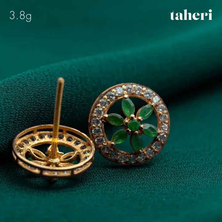 Yellow Gold Top with Emerald design 12 by TAHERI