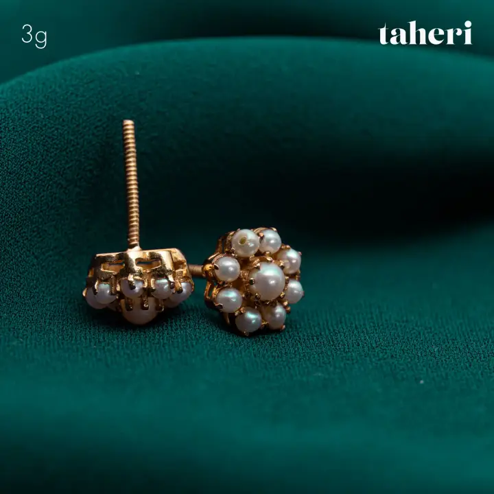 Yellow Gold Top with Pearl design 14 by TAHERI