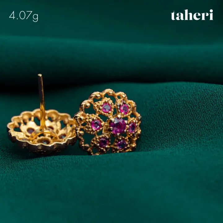 Yellow Gold Top with Ruby design 24 by TAHERI