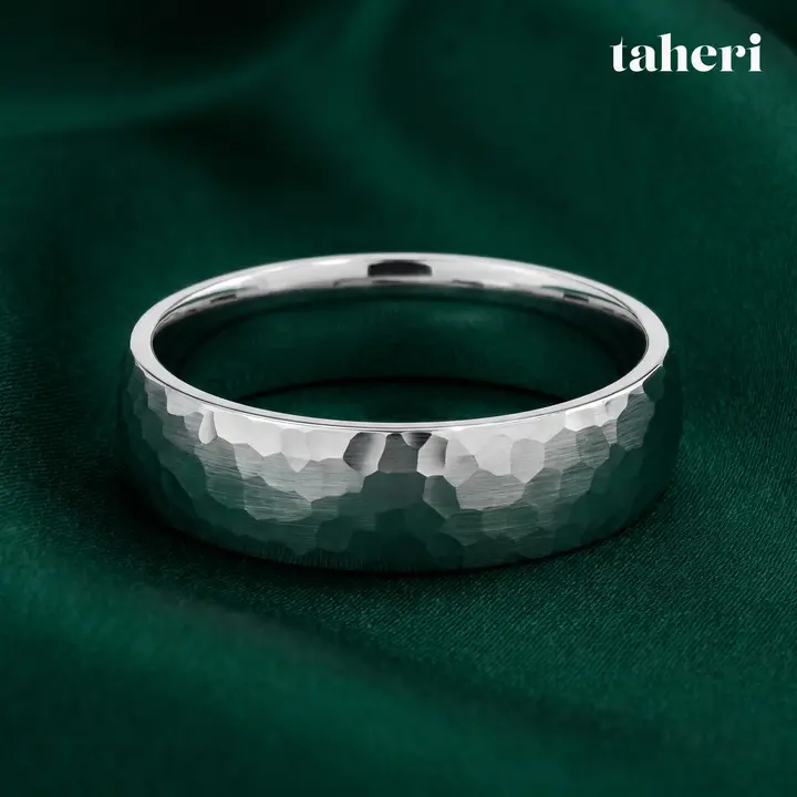 White Gold Palladium Bands for Him design 7 by TAHERI