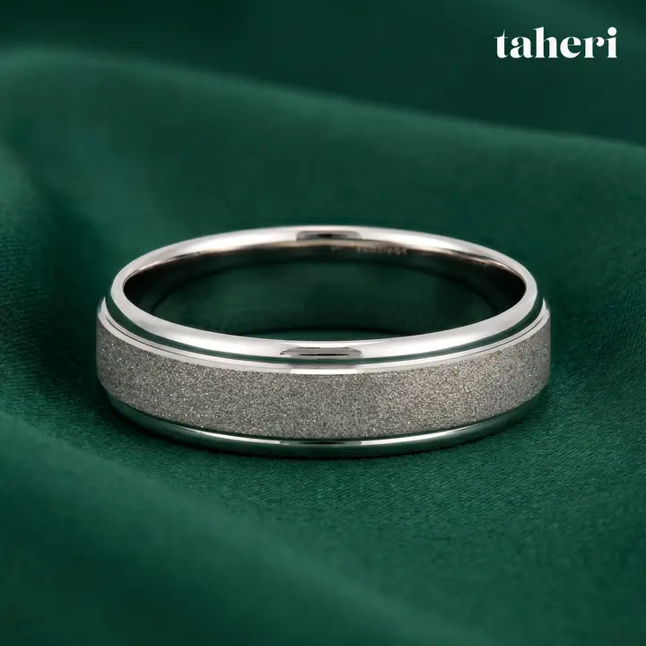 White Gold Palladium Bands for Him design 19 by TAHERI