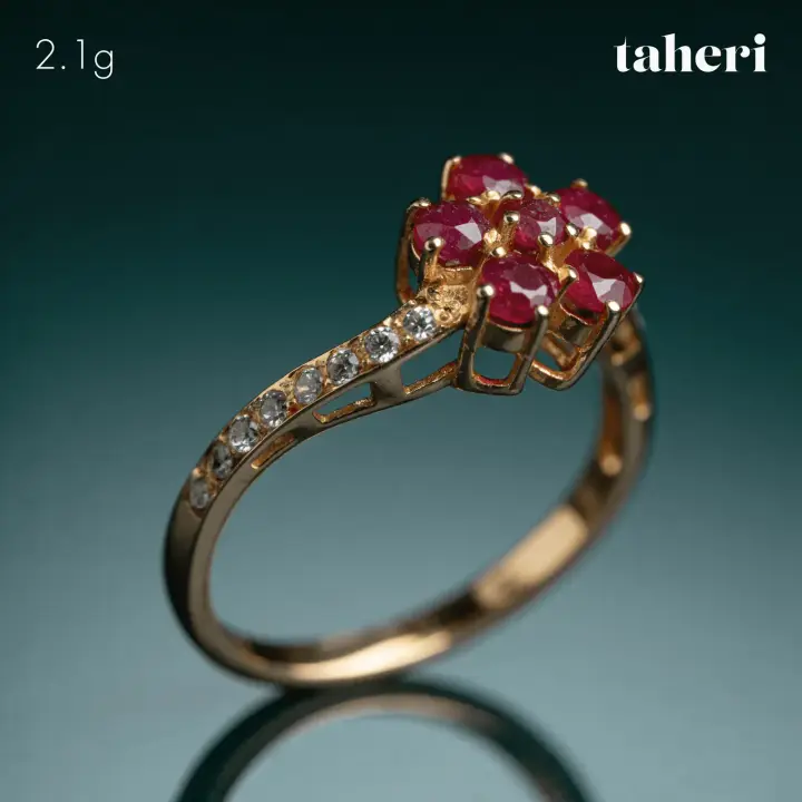 Yellow Gold Ring with Ruby design 2 by TAHERI