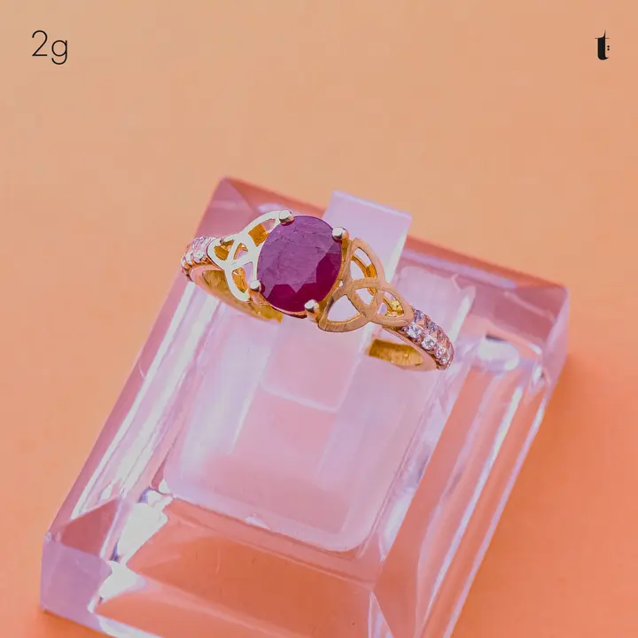 Yellow Gold Ring with Ruby design 3 by TAHERI