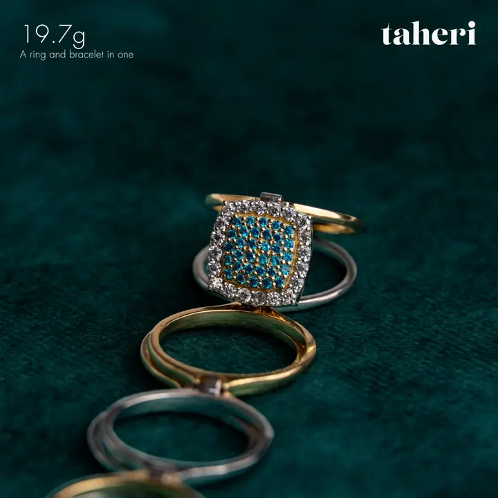Two-Tone Ring with Colored Stones design 8 by TAHERI