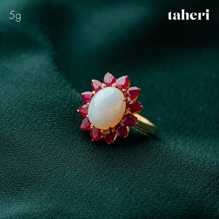 Yellow Gold Ring with Colored Stones design 12 by TAHERI