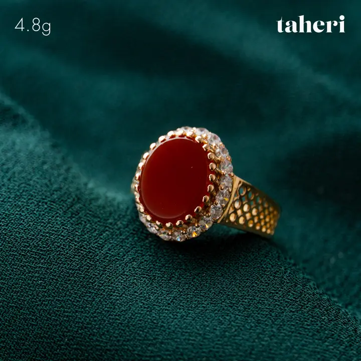 Yellow Gold Ring with Colored Stones design 13 by TAHERI