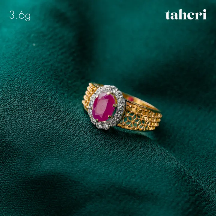 Yellow Gold Ring with Ruby design 16 by TAHERI