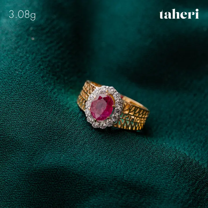 Yellow Gold Ring with Ruby design 17 by TAHERI