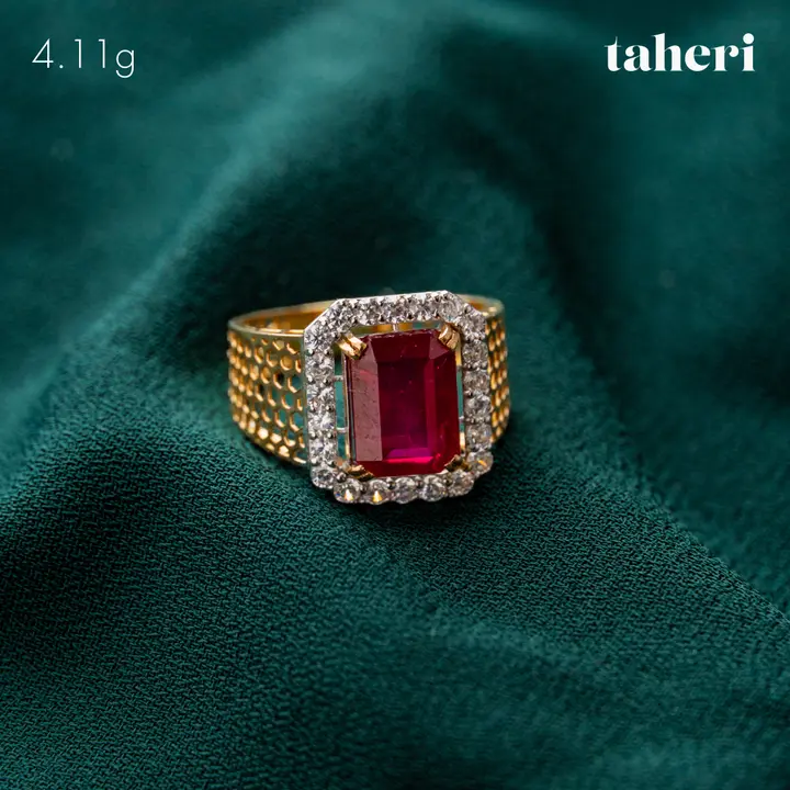 Yellow Gold Ring with Ruby design 19 by TAHERI