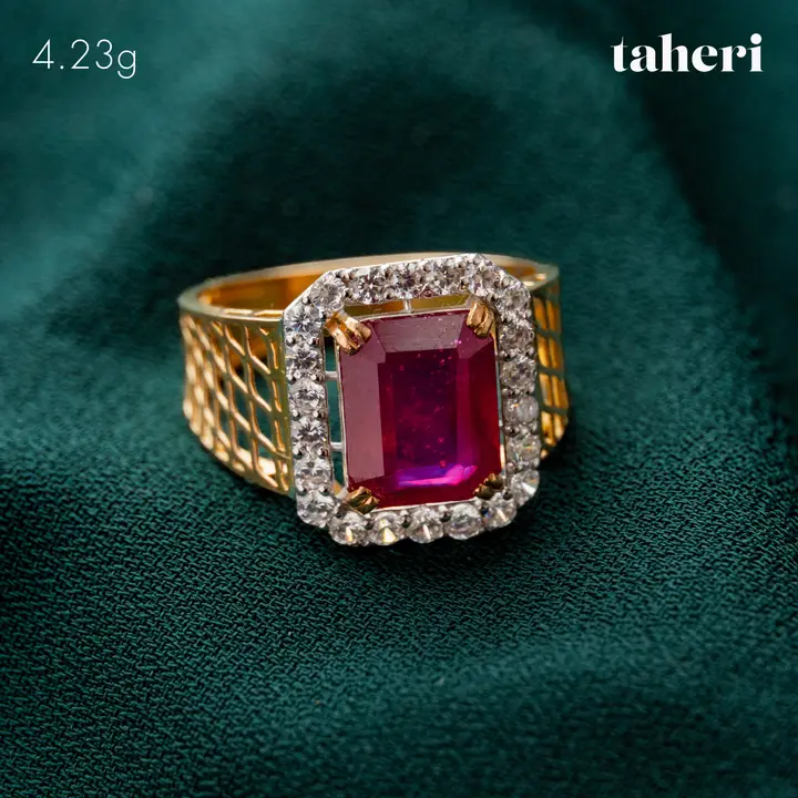 Yellow Gold Ring with Ruby design 20 by TAHERI