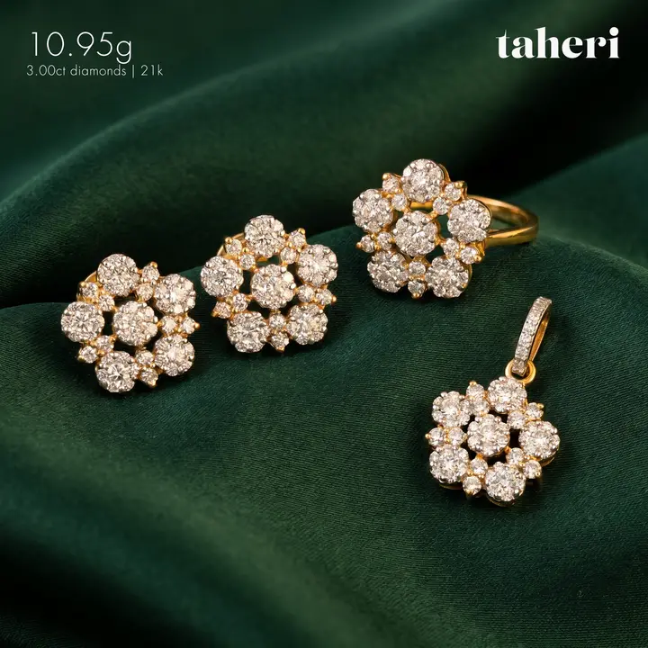 Yellow Gold Diamond Set design 1 by TAHERI