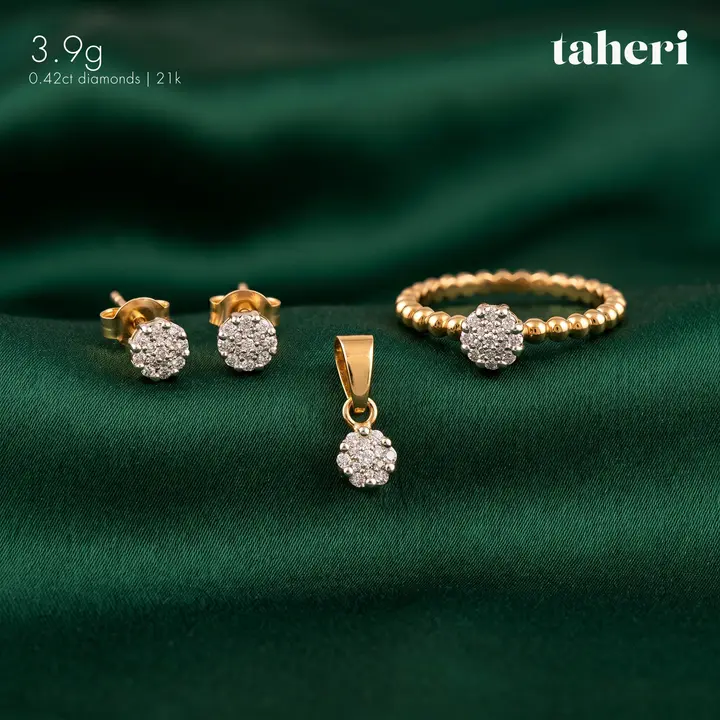 Yellow Gold Diamond Set design 4 by TAHERI
