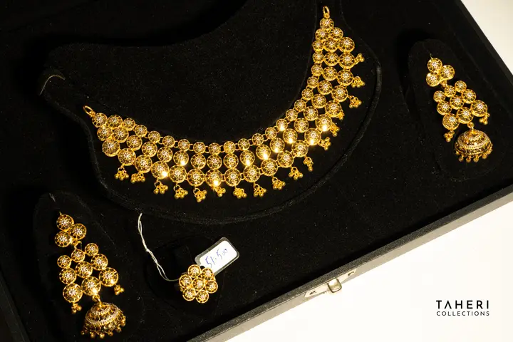 Yellow Gold Gold Set with Cubic Zirconia design 4 by TAHERI