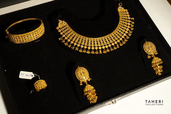 Yellow Gold Gold Set with Cubic Zirconia design 6 by TAHERI