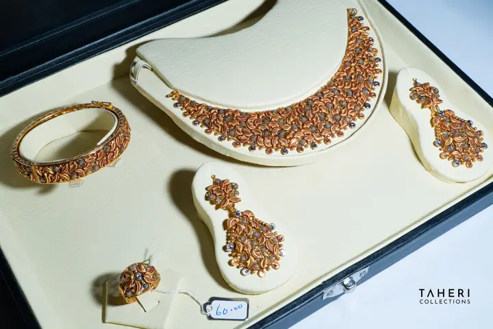 Two-Tone Gold Set with Cubic Zirconia design 11 by TAHERI
