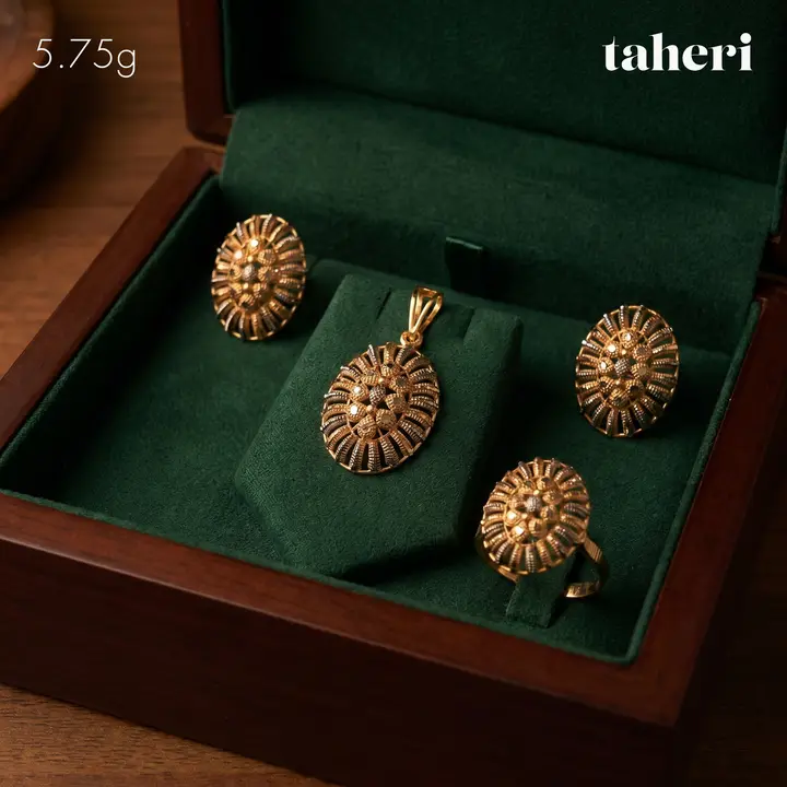 Two-Tone Locket sets without Bangle with Cubic Zirconia design 2 by TAHERI