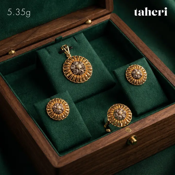 Two-Tone Locket sets without Bangle design 5 by TAHERI