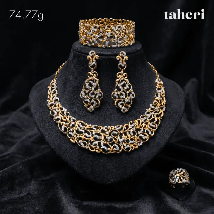 Yellow Gold Stone Set design 11 by TAHERI