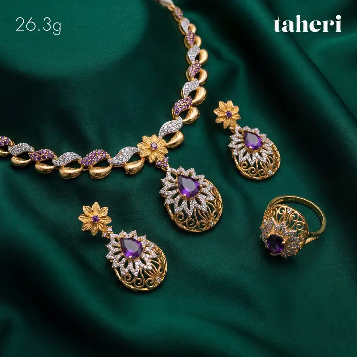 Yellow Gold Stone Set design 9 by TAHERI
