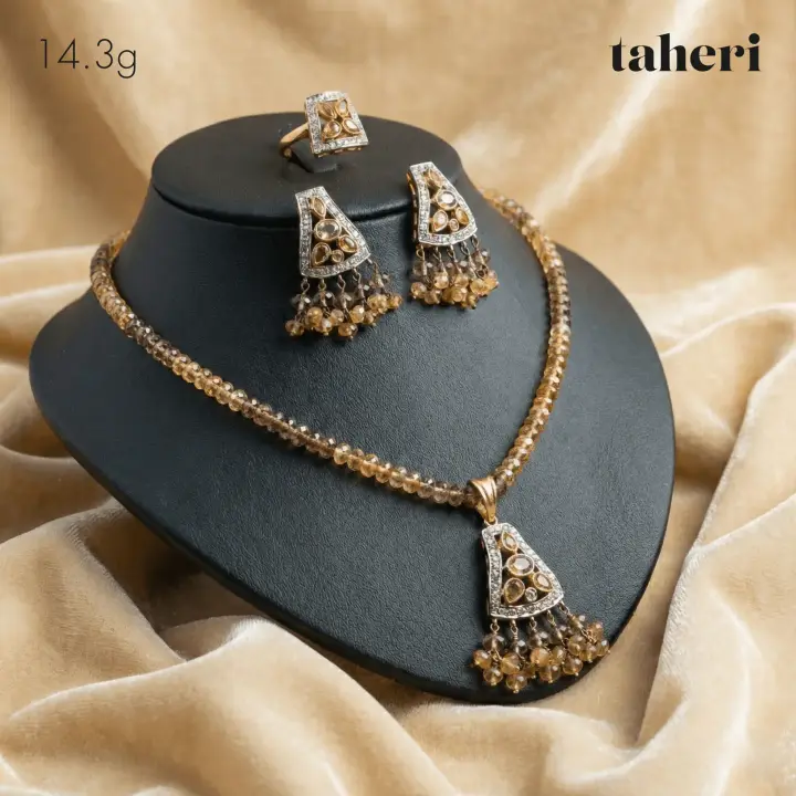 Two-Tone String Set with Colored Stones design 10 by TAHERI