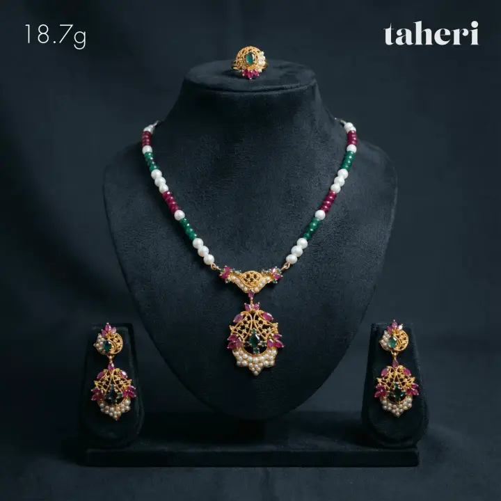 Yellow Gold String Set with Ruby design 19 by TAHERI