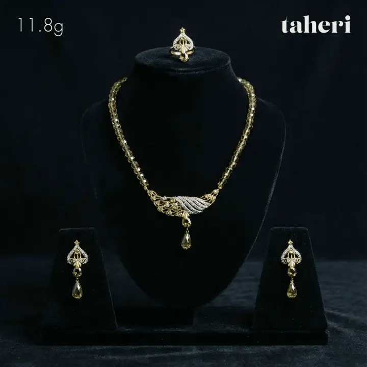 Two-Tone String Set with Colored Stones design 21 by TAHERI