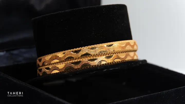 Yellow Gold Bangles & Kara design 18 by TAHERI