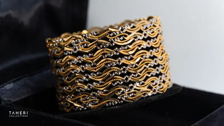 Two-Tone Bangles & Kara design 23 by TAHERI